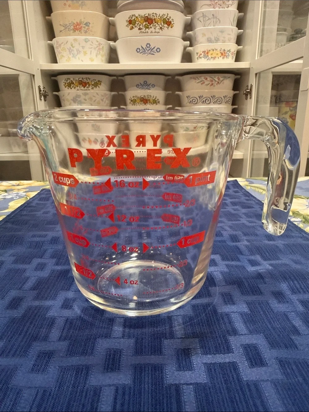 Pyrex Clear Glass Measuring Pitcher with Bright Red Graduations 2 cup